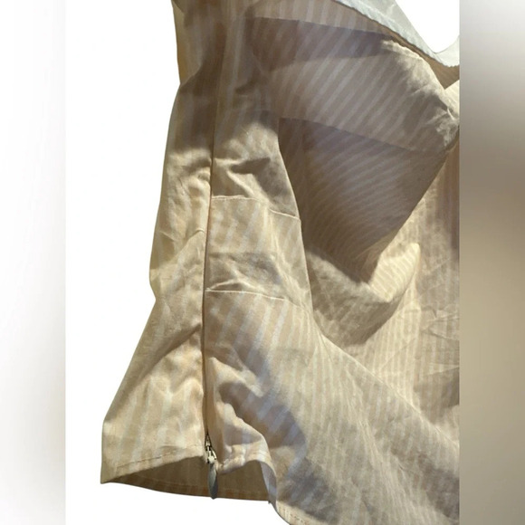 Express one shoulder poplin pink white stripe shirt - Picture 3 of 6